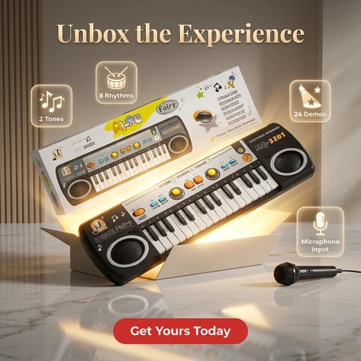 31 Keys Electronic Keyboard Piano 3 Tones 8 Rhythm Lesson Mode Piano Toy with Microphone