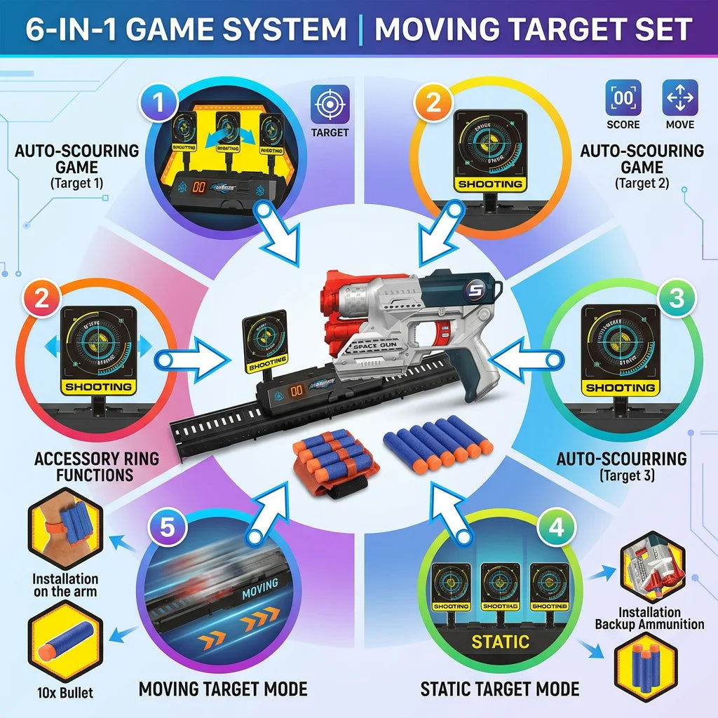 Moving Target 6-in-1 Shooting Game Set