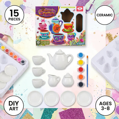 DIY Painted Ceramics Tea Set (15Pcs)