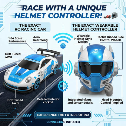 RC Racing Car with Helmet Remote Control