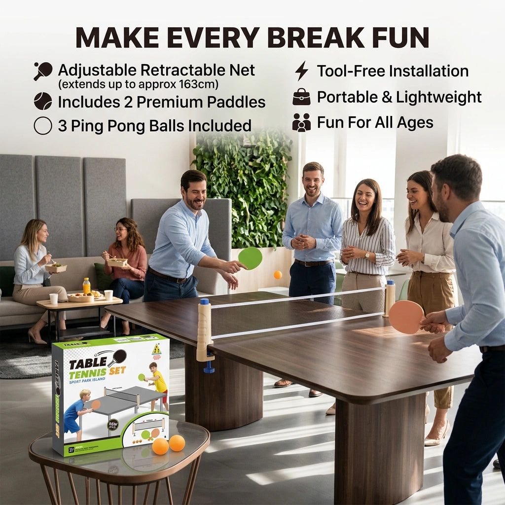 Portable Table Tennis Set with Adjustable Retractable Net