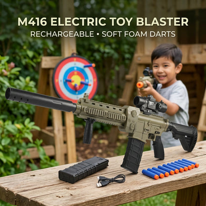 M416 Rechargeable Electric Toy Gun – 103 cm RC Blaster with Soft Nerf‑Style Darts for Kids