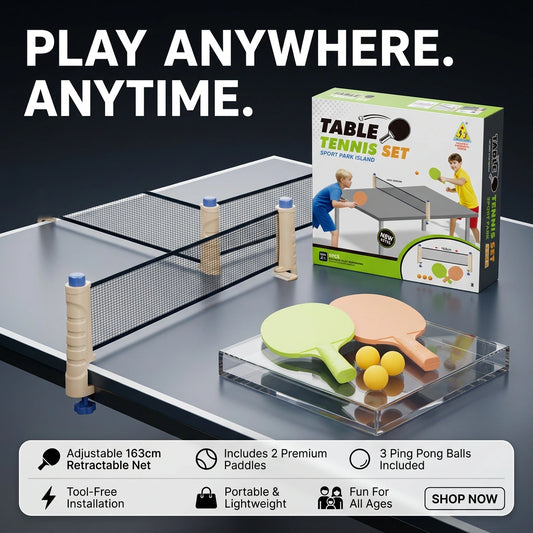 Portable Table Tennis Set with Adjustable Retractable Net