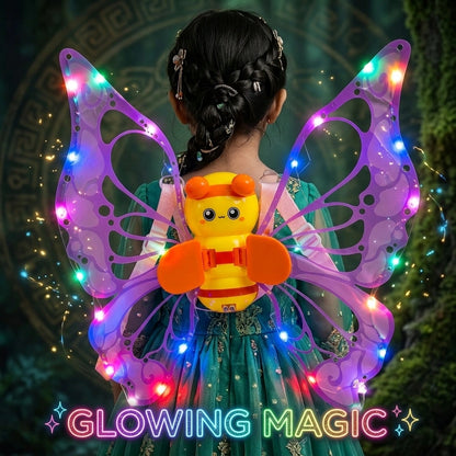 Fanning Bee Wings with Light – LED Glowing Fairy Wings Toy for Kids