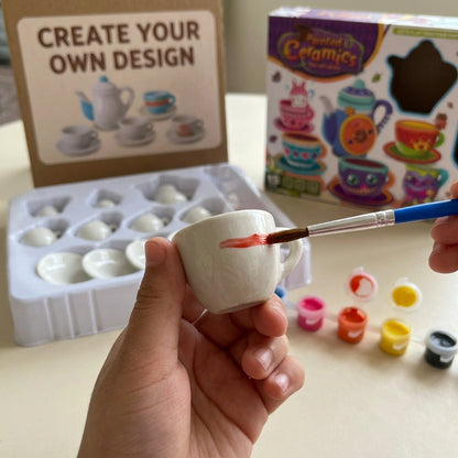 DIY Painted Ceramics Tea Set (15Pcs)