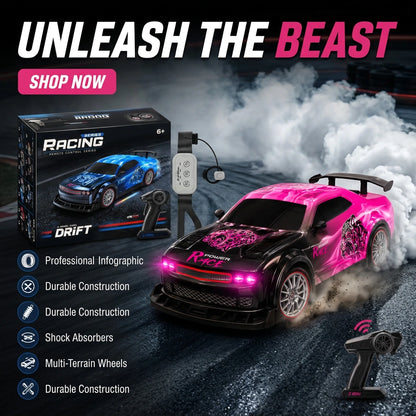 Remote Control 4WD Beast Car With Smoke Spray | High Speed Drift 4 Wheel Drive RC Car
