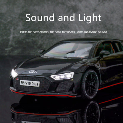 Diecast 1:24 Scale Audi R8 Model Car – Premium Alloy Sports Car Toy with Light & Sound
