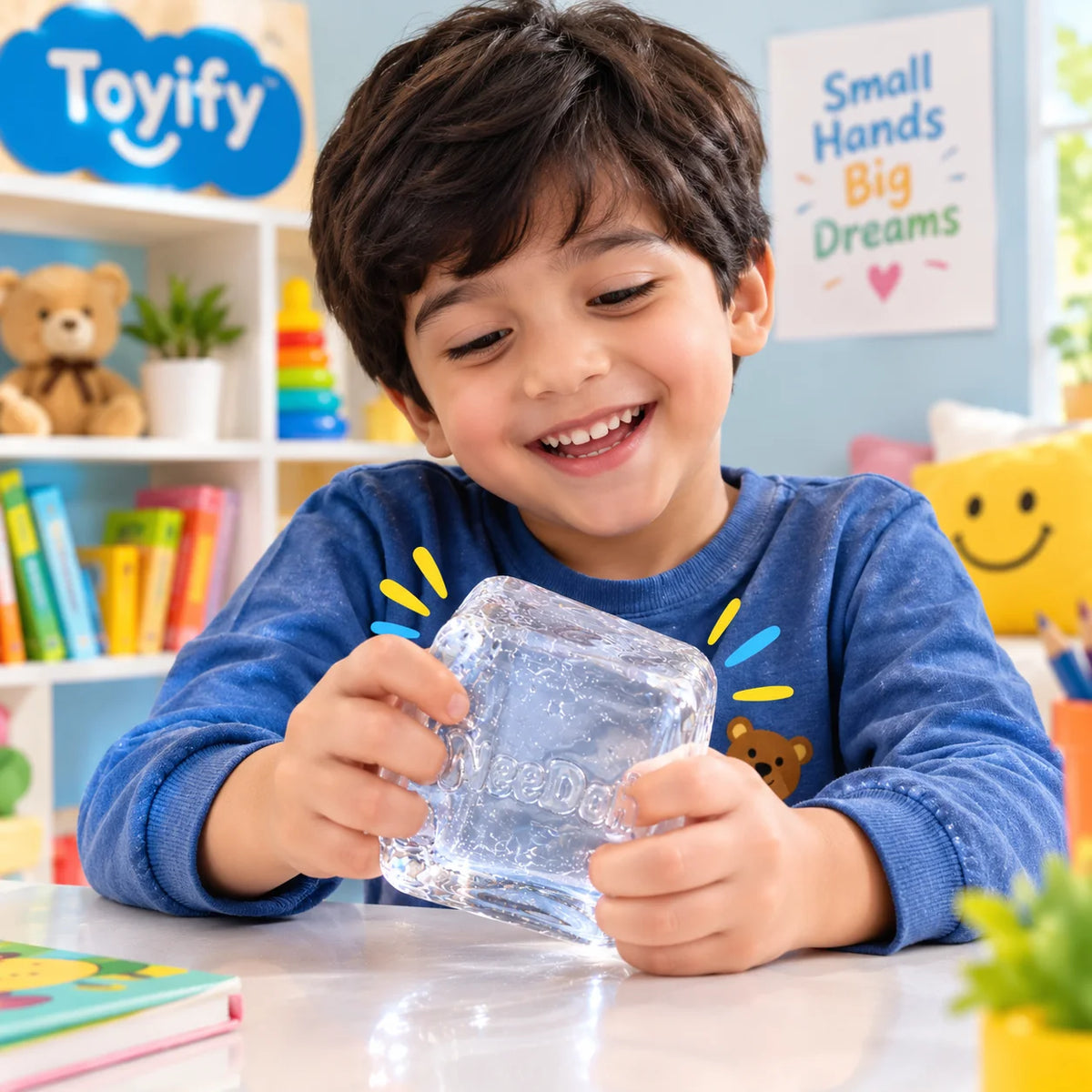 Crystal Ice Cube Squishy – Clear Stress Relief Squeeze Toy