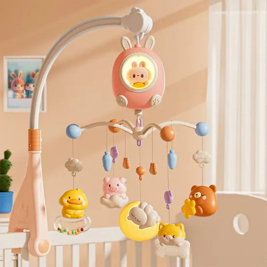 Kids Baby Cute Rabbit Soothing Bed Bell Children's Music Toys with Sleep Aid Night Light and Music Soothing Function