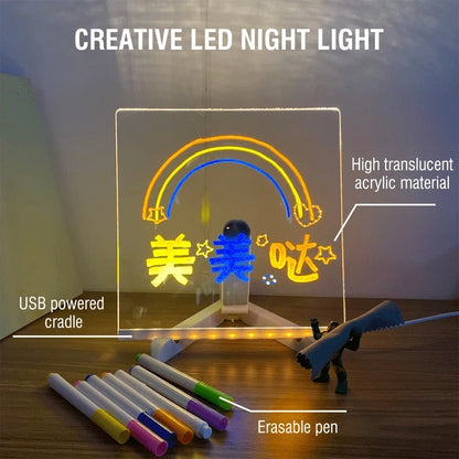 LED Glow Drawing Board for Kids – Creative Light-Up Message & Doodle Board