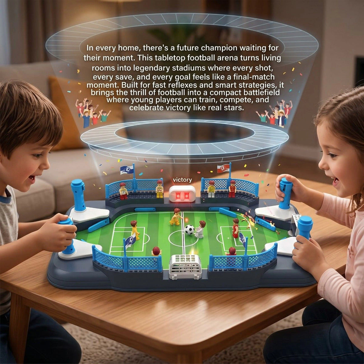 Football Arena Tabletop Battle Game – Two Player Interactive Family Fun Game