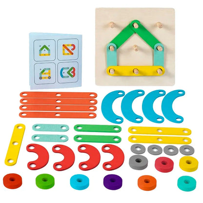 Wooden Bar Sleeve Column Puzzle Board