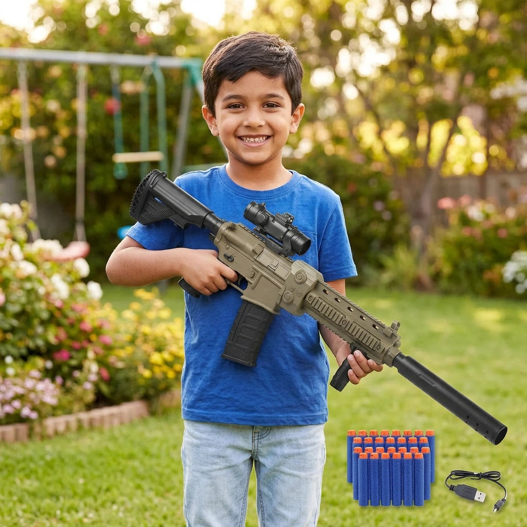 M416 Rechargeable Electric Toy Gun – 103 cm RC Blaster with Soft Nerf‑Style Darts for Kids