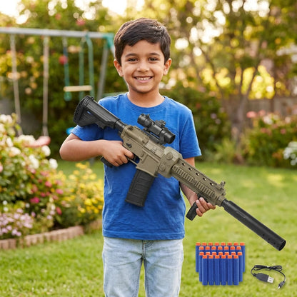 M416 Rechargeable Electric Toy Gun – 103 cm RC Blaster with Soft Nerf‑Style Darts for Kids
