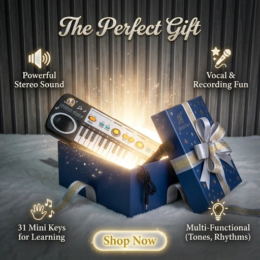 31 Keys Electronic Keyboard Piano 3 Tones 8 Rhythm Lesson Mode Piano Toy with Microphone