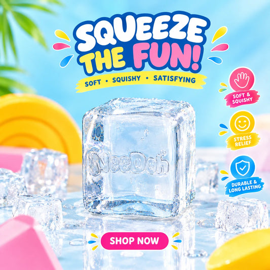 Crystal Ice Cube Squishy – Clear Stress Relief Squeeze Toy