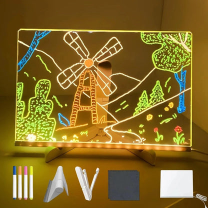LED Glow Drawing Board for Kids – Creative Light-Up Message & Doodle Board