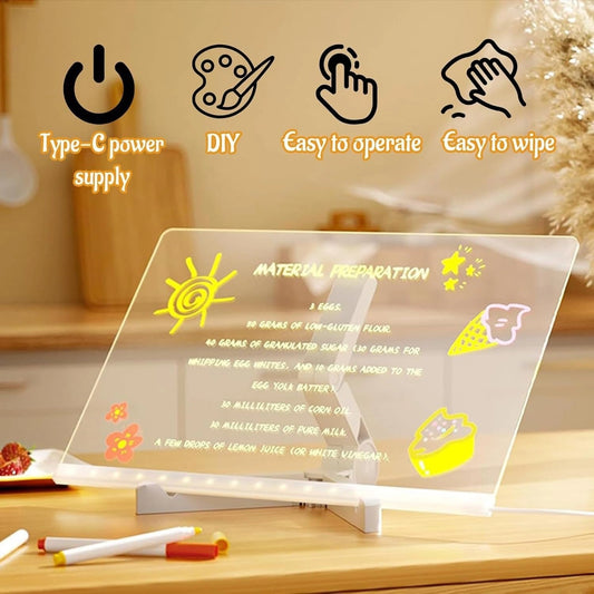 LED Glow Drawing Board for Kids – Creative Light-Up Message & Doodle Board