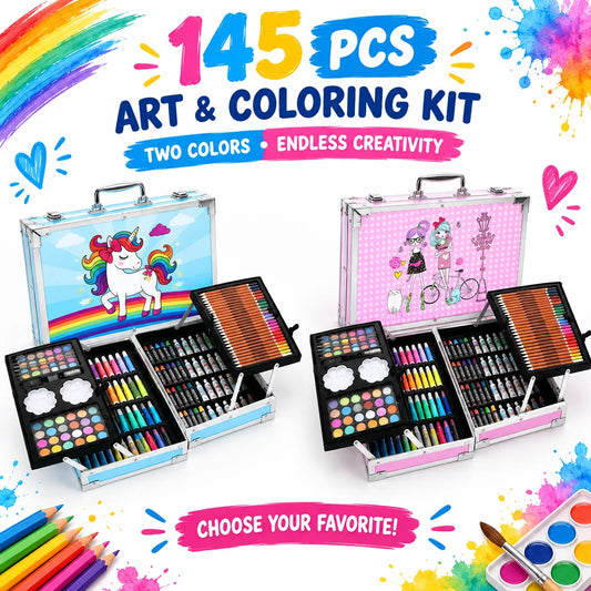 145 Pcs Drawing & Coloring Art Set