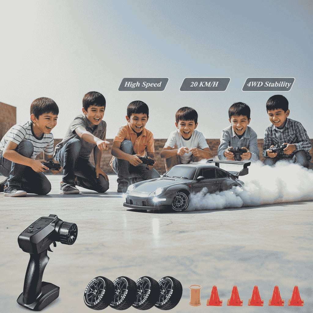 1.24 Scale High-Speed Porsche 4WD RC Drift Car 20KMH