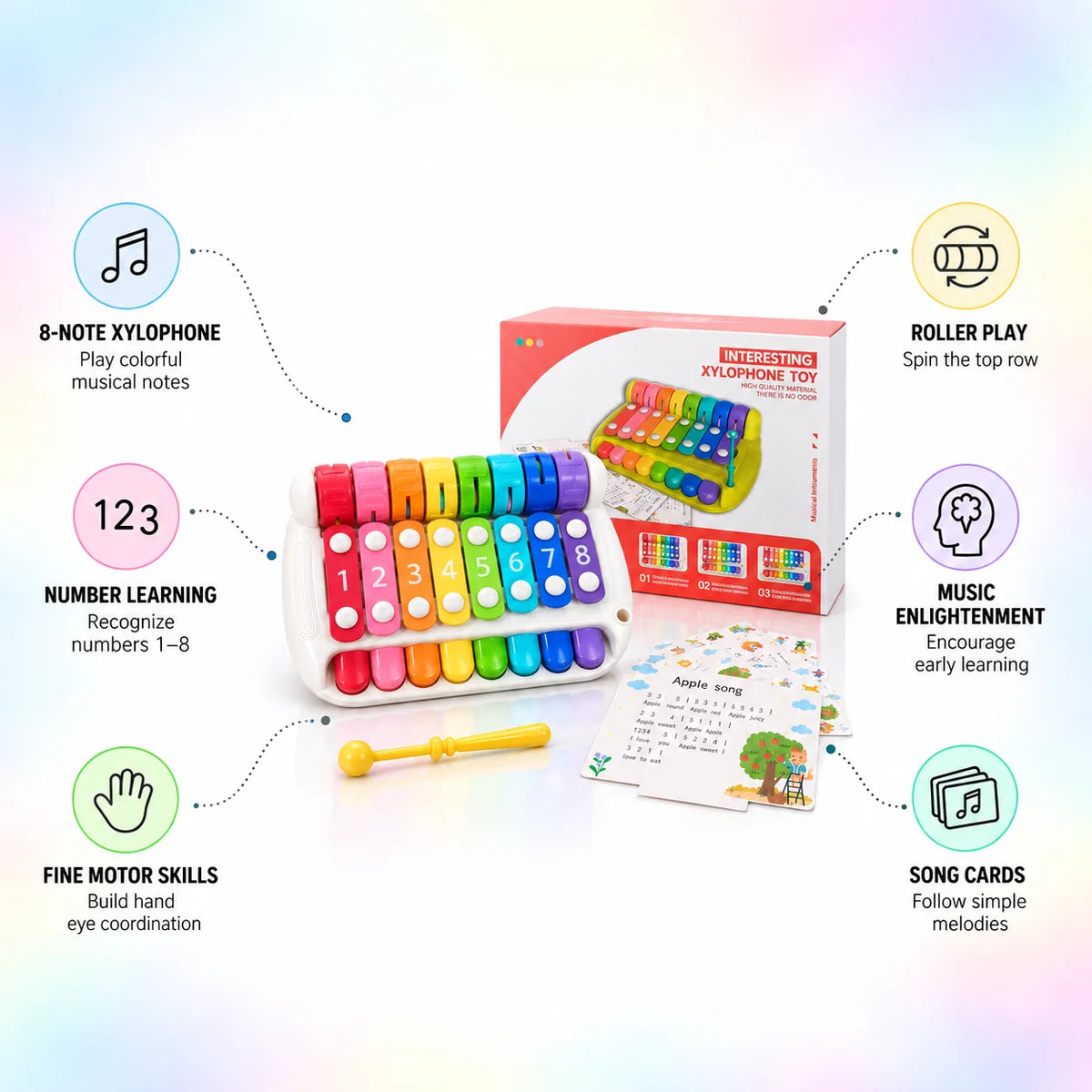 Rainbow Xylophone Toy
