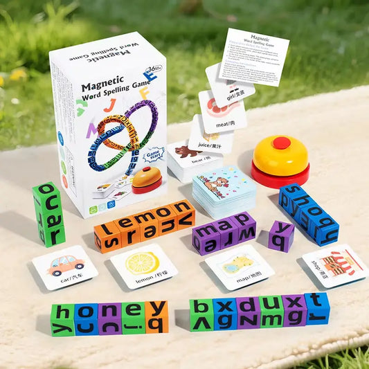 4 Players Children Magnetic Spelling Word Cube