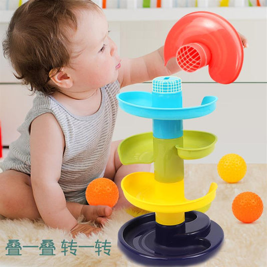 Kids Rotating Orbit Track Toy – Educational Spinning Basket Toy with Lights & Fun Movement