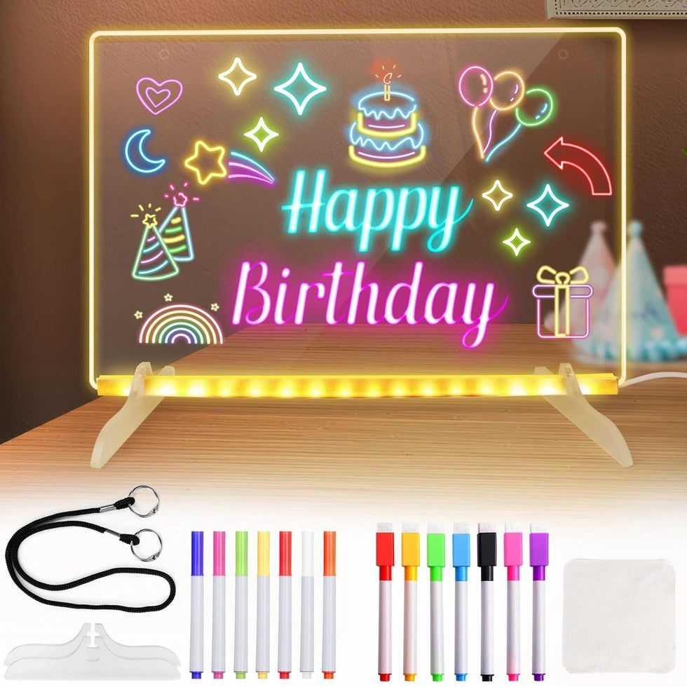 LED Glow Drawing Board for Kids – Creative Light-Up Message & Doodle Board