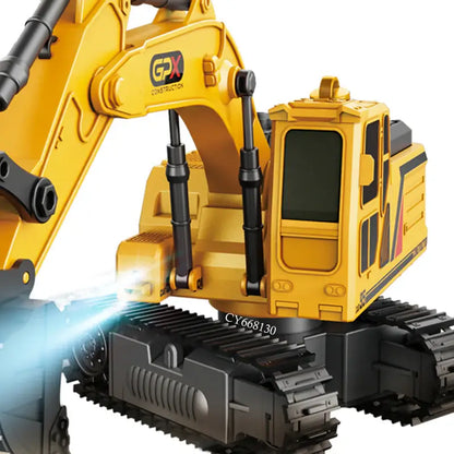 1:18 Remote Control Excavator RC Construction Vehicles Toys Sandbox Digger Toys With Light And Spray For Kids