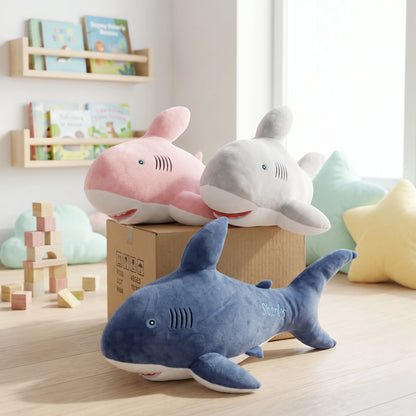 Soft Plush Shark Toy – Cuddly Stuffed Sea Animal Pillow