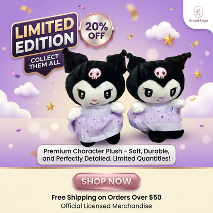 Cute Gothic Princess Plush Doll – Soft Stuffed Character Toy