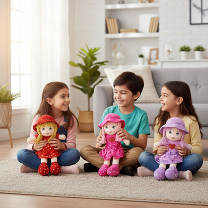 Cute Heart Dress Rag Doll – Soft Plush Girl Doll