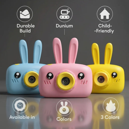 Cute Rabbit-Shaped Digital Camera for Toddlers with 2-Inch LCD Display