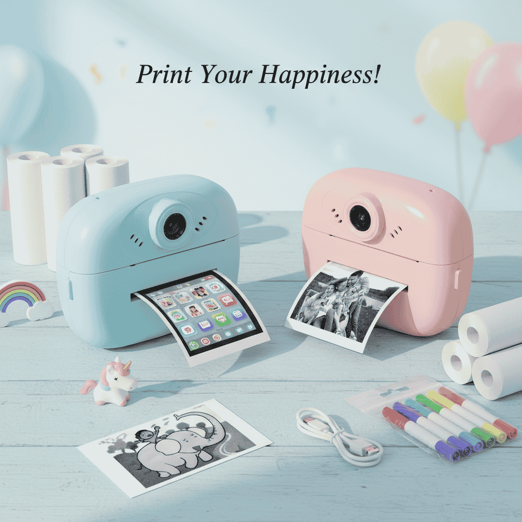 Mini Camera Printer – Instant Digital Camera & Printer for Kids
