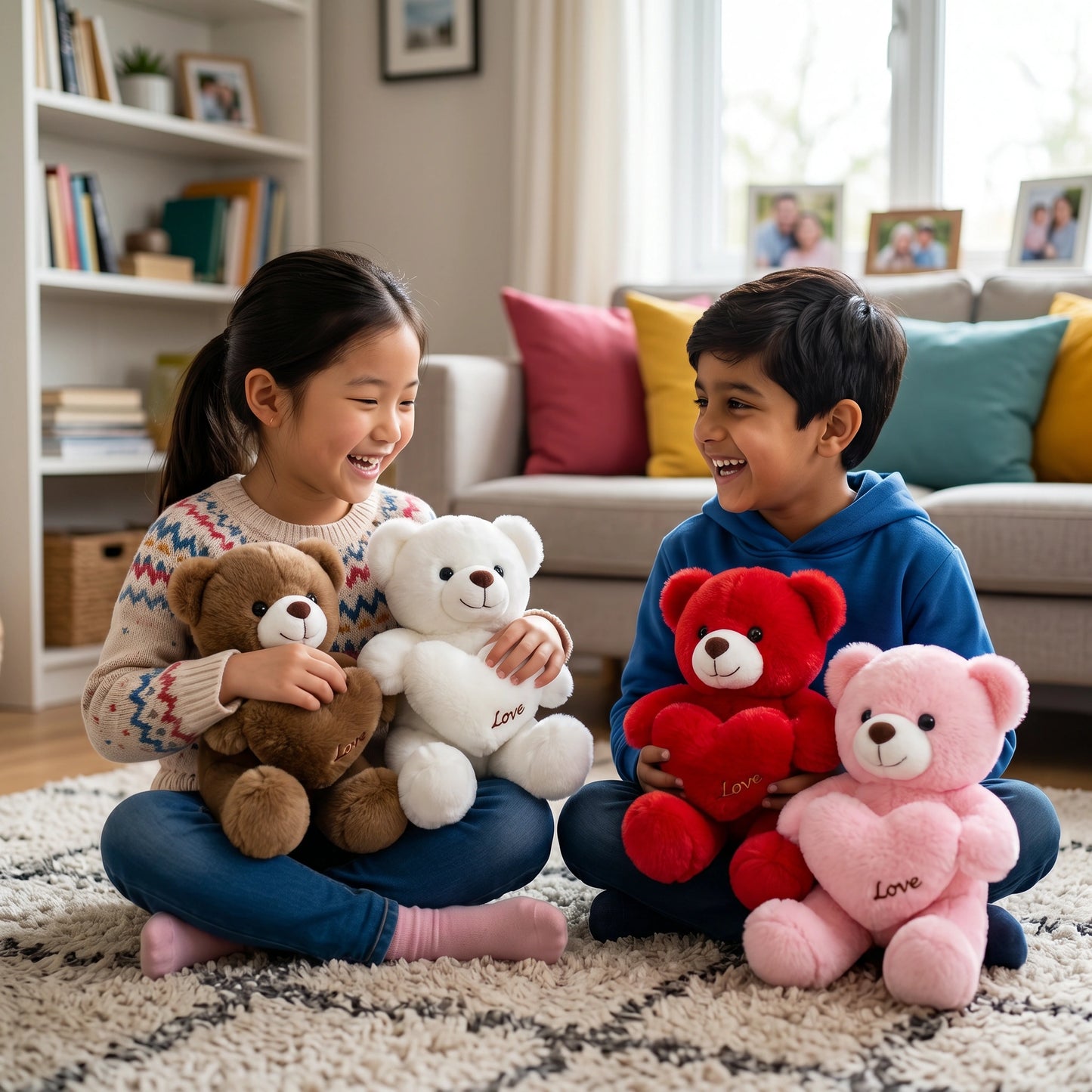 Love Heart White Teddy Bear Plush – Soft Stuffed Gift Toy