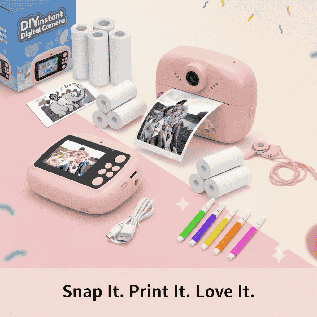 Mini Camera Printer – Instant Digital Camera & Printer for Kids