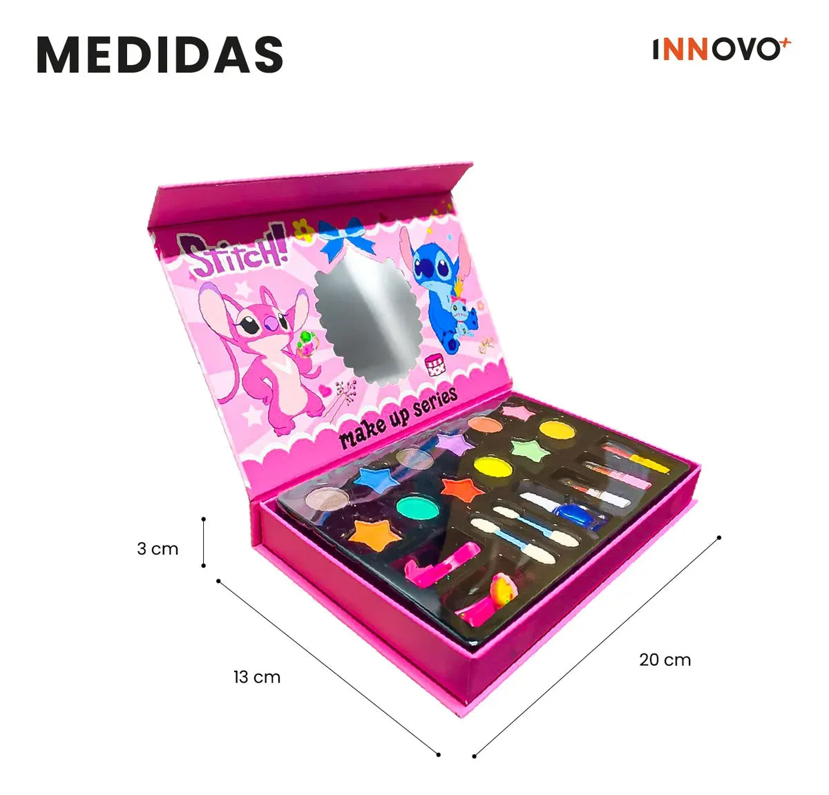 Stitch Kids Makeup Set – 20-Piece Beauty Kit with Mirror & Carry Case