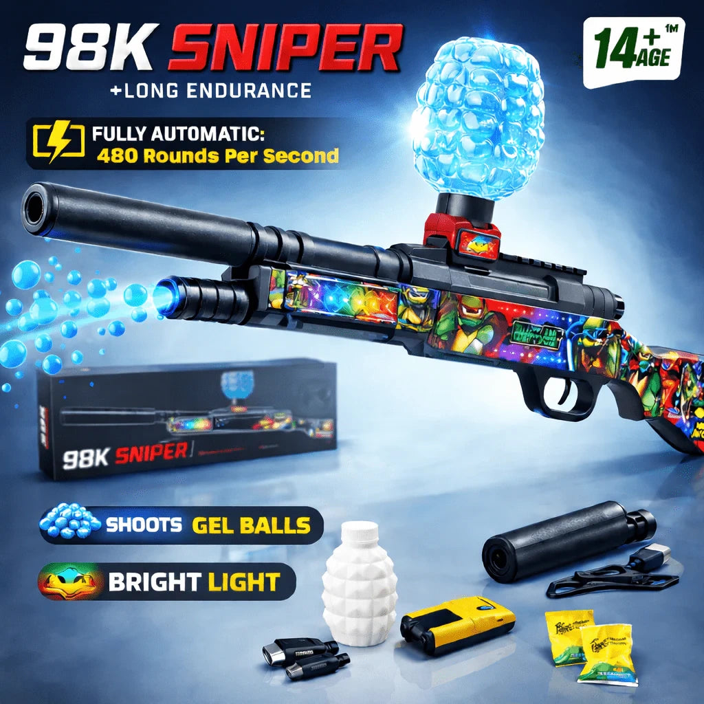 Elite 98K Sniper Blaster – Bolt-Action Gel Ball Sniper Toy Gun for Kids