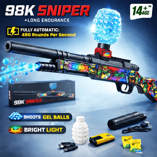 Elite 98K Sniper Blaster – Bolt-Action Gel Ball Sniper Toy Gun for Kids