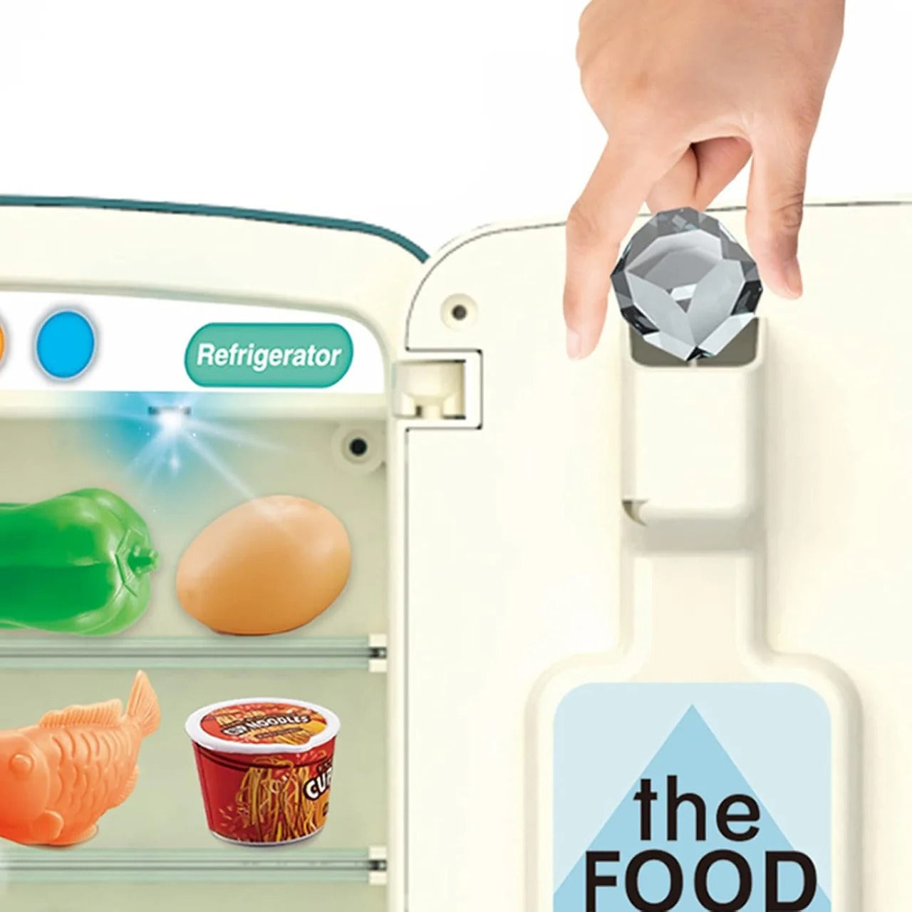 39PCS Multi-Functional Pretend Fridge with Spray – Kids Kitchen Role-Play Refrigerator Toy Set