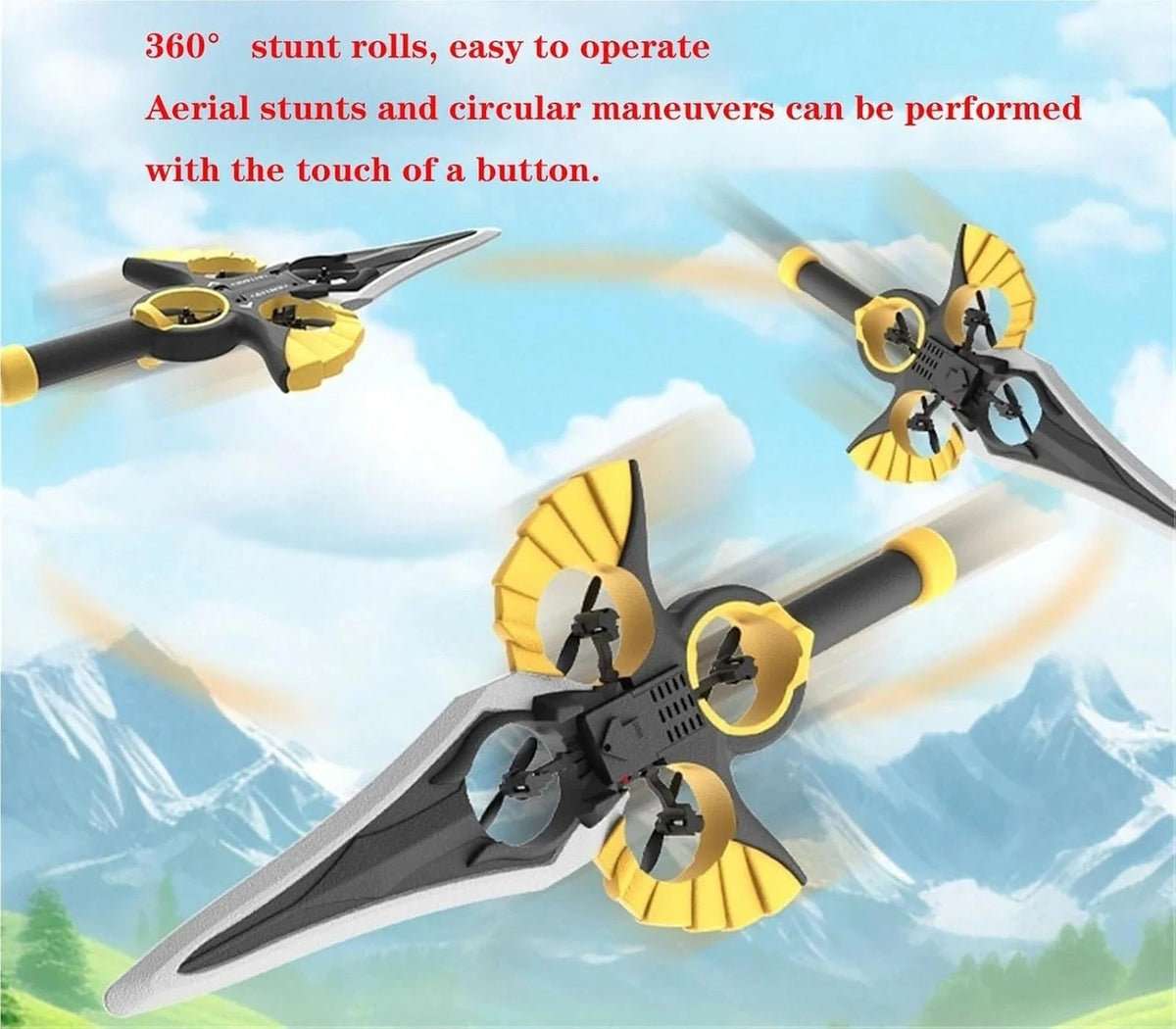 2.4G RC Sword Flying Aircraft Model – Remote Control Stunt Flying Drone with LED Lights