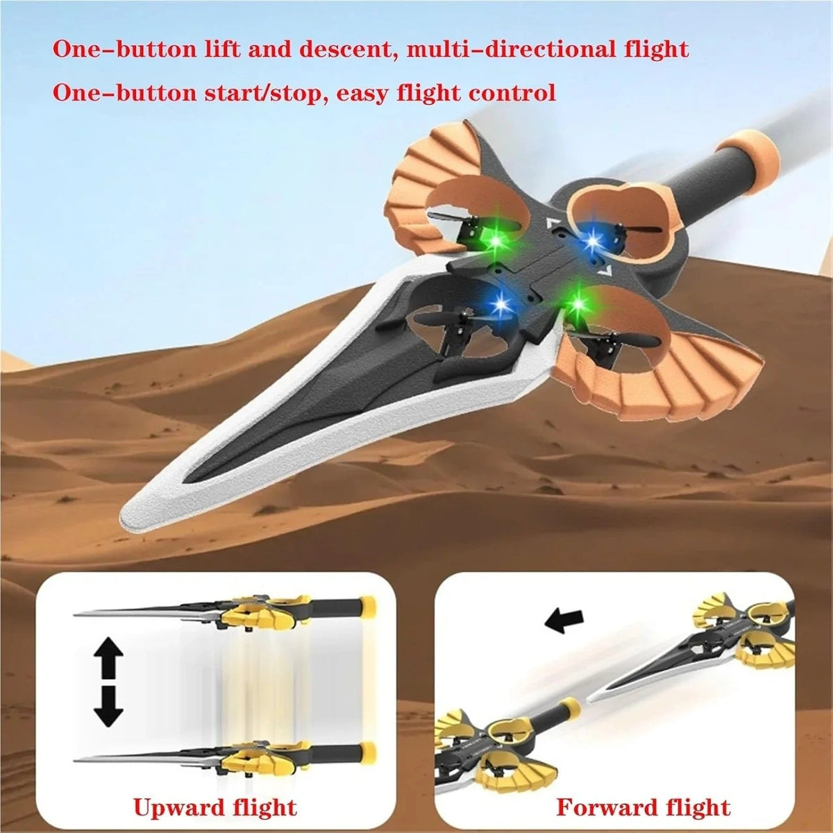 2.4G RC Sword Flying Aircraft Model – Remote Control Stunt Flying Drone with LED Lights