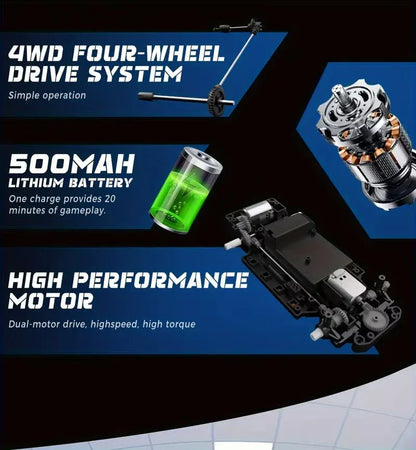 1:24 Scale 4WD RC Drift Car – 2.4GHz High-Speed Remote Control Racer
