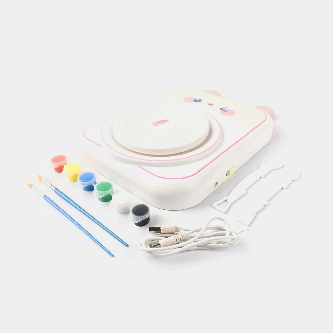 Pet Pottery Machine with USB – Kids Electric Clay Art & Craft Pottery Wheel Set