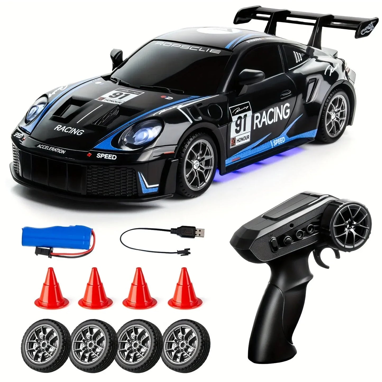 1:24 Scale 4WD RC Drift Car – 2.4GHz High-Speed Remote Control Racer
