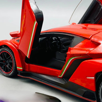 1:24 RC Diecast Lamborghini Veneno Model – Remote Control Supercar Toy with Lights