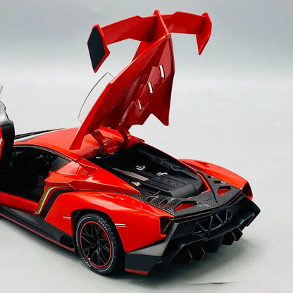 1:24 RC Diecast Lamborghini Veneno Model – Remote Control Supercar Toy with Lights