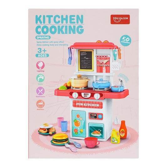 Toys Kitchen Cooking Set with Spray Effect – 50 Accessories Pretend Play Kitchen