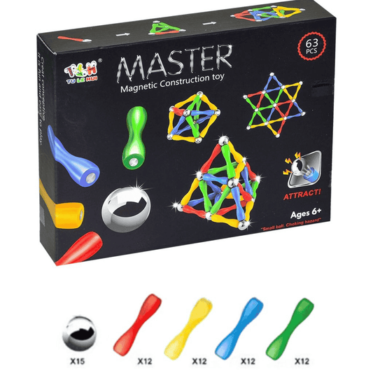 Master Magnetic Construction Set – 63 Pcs Building Toy for Kids