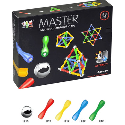 Master Magnetic Construction Set – 63 Pcs Building Toy for Kids